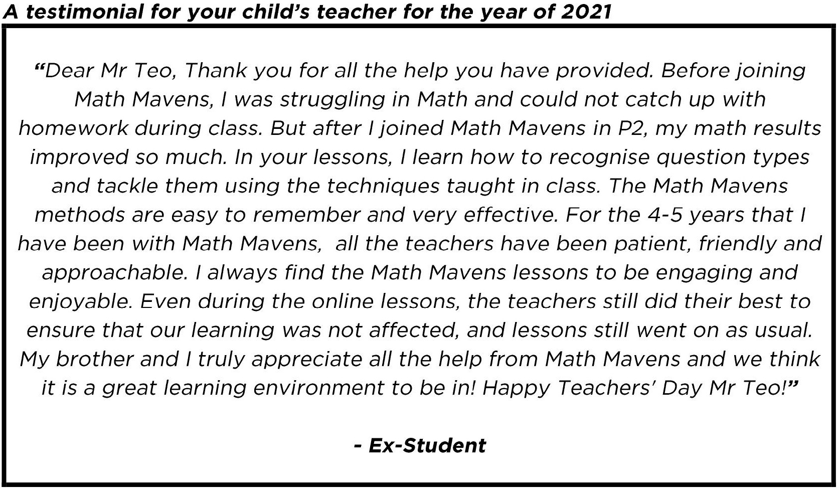 "...Math Mavens lessons to be engaging and enjoyable."